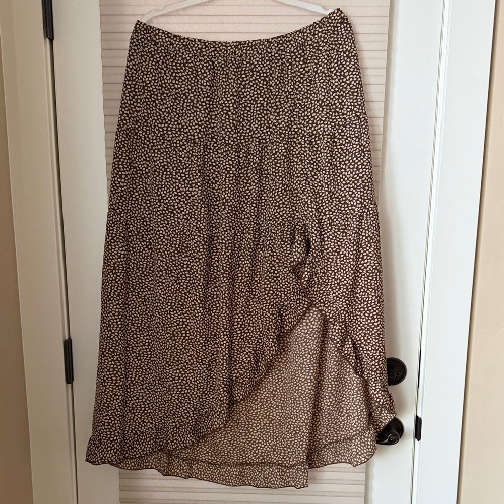 Elegant Brown Floral Women's Skirt